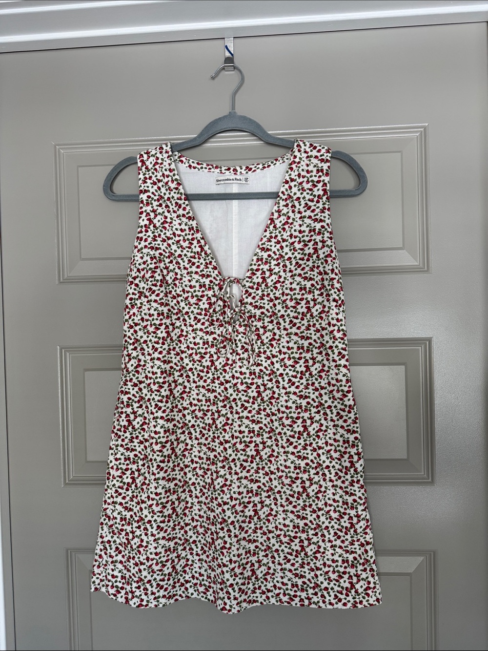 Abercrombie & Fitch Linen Blend Tie-Front Mini Dress